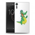 Полупрозрачный дизайнерский пластиковый чехол для Sony Xperia XZs Прозрачные крокодилы