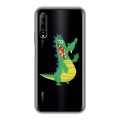 Полупрозрачный дизайнерский силиконовый чехол для Huawei Y9s Прозрачные крокодилы