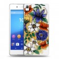 Дизайнерский пластиковый чехол для Sony Xperia Z3+ Цветочная акварель