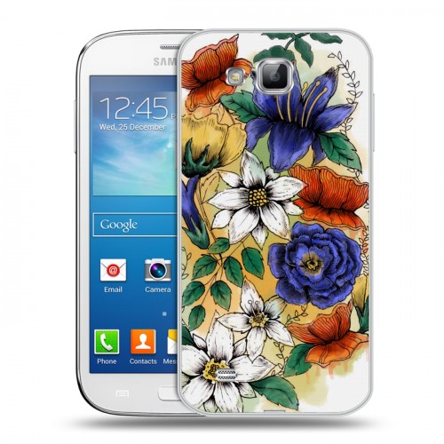 Дизайнерский пластиковый чехол для Samsung Galaxy Premier Цветочная акварель