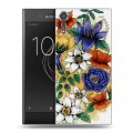 Дизайнерский пластиковый чехол для Sony Xperia XZs Цветочная акварель