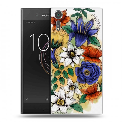 Дизайнерский пластиковый чехол для Sony Xperia XZs Цветочная акварель