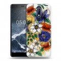 Дизайнерский пластиковый чехол для Nokia 5.1 Цветочная акварель