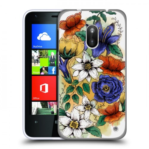 Дизайнерский пластиковый чехол для Nokia Lumia 620 Цветочная акварель