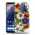 Дизайнерский силиконовый чехол для Nokia 9 PureView Цветочная акварель