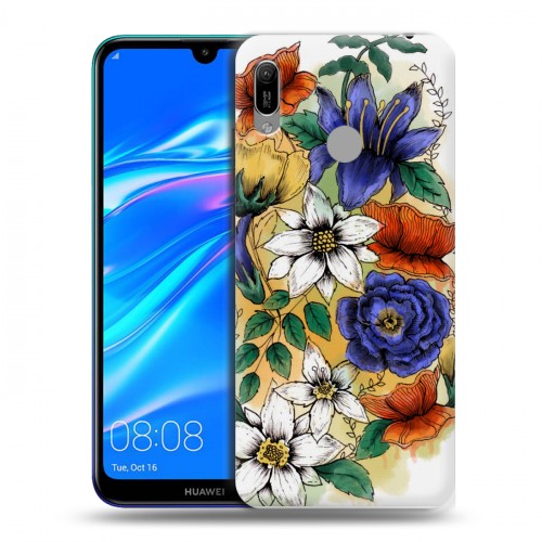 Дизайнерский пластиковый чехол для Huawei Y6 (2019) Цветочная акварель