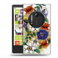 Дизайнерский пластиковый чехол для Nokia Lumia 1020 Цветочная акварель
