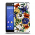 Дизайнерский пластиковый чехол для Sony Xperia E4g Цветочная акварель