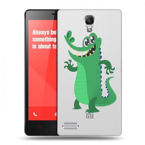 Полупрозрачный дизайнерский пластиковый чехол для Xiaomi RedMi Note Прозрачные крокодилы