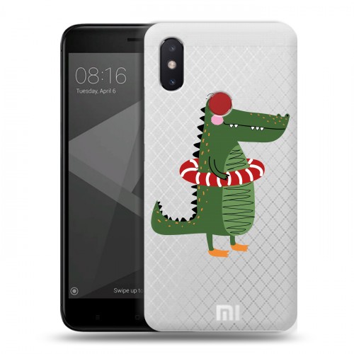 Полупрозрачный дизайнерский силиконовый чехол для Xiaomi Mi8 SE Прозрачные крокодилы