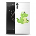 Полупрозрачный дизайнерский пластиковый чехол для Sony Xperia XZs Прозрачные крокодилы