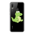 Полупрозрачный дизайнерский пластиковый чехол для Huawei P20 Lite Прозрачные крокодилы