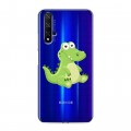 Полупрозрачный дизайнерский пластиковый чехол для Huawei Honor 20 Прозрачные крокодилы