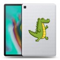 Полупрозрачный дизайнерский пластиковый чехол для Samsung Galaxy Tab S5e Прозрачные крокодилы