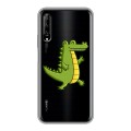 Полупрозрачный дизайнерский силиконовый чехол для Huawei Y9s Прозрачные крокодилы