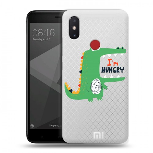 Полупрозрачный дизайнерский силиконовый чехол для Xiaomi Mi8 SE Прозрачные крокодилы