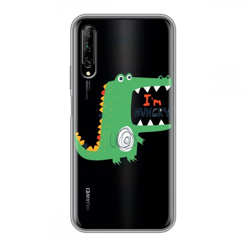 Полупрозрачный дизайнерский пластиковый чехол для Huawei Y9s Прозрачные крокодилы