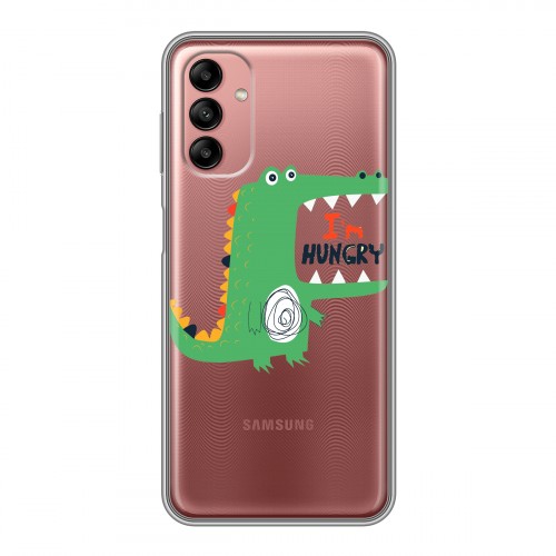 Полупрозрачный дизайнерский пластиковый чехол для Samsung Galaxy A04s Прозрачные крокодилы