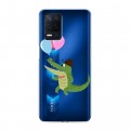 Полупрозрачный дизайнерский силиконовый чехол для Realme Narzo 30 5G Прозрачные крокодилы