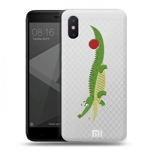 Полупрозрачный дизайнерский силиконовый чехол для Xiaomi Mi8 SE Прозрачные крокодилы