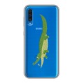 Полупрозрачный дизайнерский силиконовый чехол для Samsung Galaxy A50 Прозрачные крокодилы