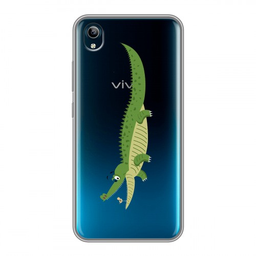Полупрозрачный дизайнерский силиконовый чехол для Vivo Y91C Прозрачные крокодилы