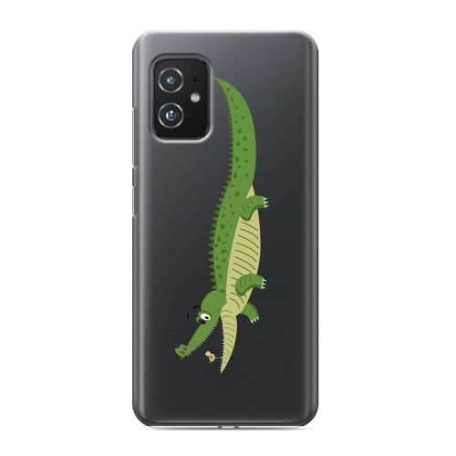 Полупрозрачный дизайнерский пластиковый чехол для ASUS ZenFone 8 Прозрачные крокодилы