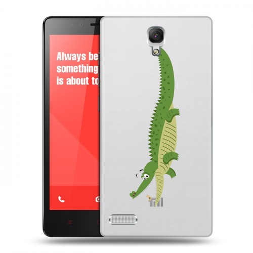 Полупрозрачный дизайнерский силиконовый чехол для Xiaomi RedMi Note Прозрачные крокодилы