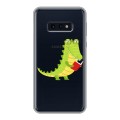 Полупрозрачный дизайнерский силиконовый чехол для Samsung Galaxy S10e Прозрачные крокодилы