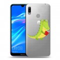 Полупрозрачный дизайнерский пластиковый чехол для Huawei Y6 (2019) Прозрачные крокодилы