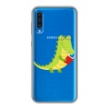 Полупрозрачный дизайнерский пластиковый чехол для Samsung Galaxy A50 Прозрачные крокодилы