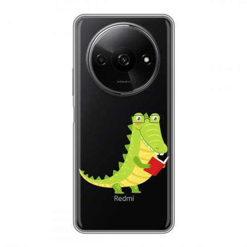 Полупрозрачный дизайнерский силиконовый чехол для Xiaomi RedMi A3 Прозрачные крокодилы