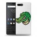 Полупрозрачный дизайнерский пластиковый чехол для BlackBerry KEY2 Прозрачные крокодилы