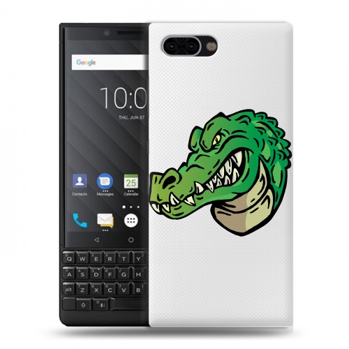 Полупрозрачный дизайнерский пластиковый чехол для BlackBerry KEY2 Прозрачные крокодилы