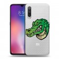 Полупрозрачный дизайнерский силиконовый с усиленными углами чехол для Xiaomi Mi9 Прозрачные крокодилы