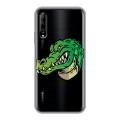 Полупрозрачный дизайнерский силиконовый чехол для Huawei Y9s Прозрачные крокодилы