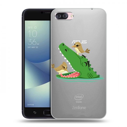 Полупрозрачный дизайнерский пластиковый чехол для Asus ZenFone 4 Max Прозрачные крокодилы