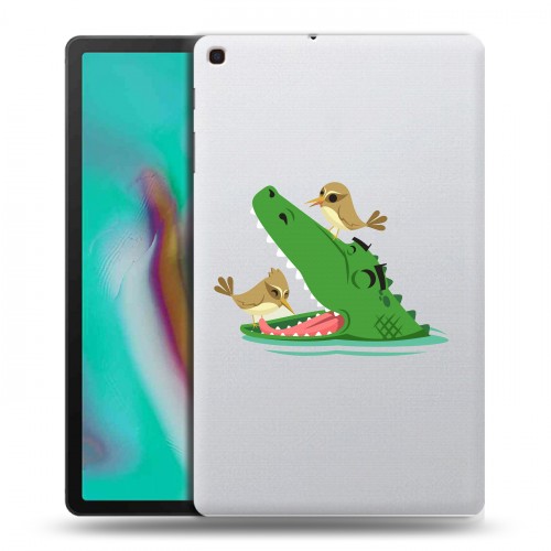 Полупрозрачный дизайнерский пластиковый чехол для Samsung Galaxy Tab A 10.1 (2019) Прозрачные крокодилы