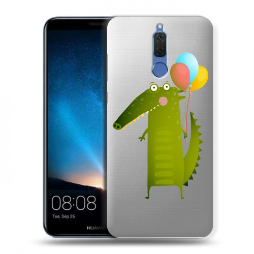 Полупрозрачный дизайнерский пластиковый чехол для Huawei Nova 2i Прозрачные крокодилы