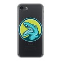 Полупрозрачный дизайнерский силиконовый с усиленными углами чехол для Iphone 7 Прозрачные крокодилы