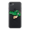 Полупрозрачный дизайнерский силиконовый чехол для Iphone 7 Прозрачные крокодилы