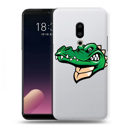 Полупрозрачный дизайнерский пластиковый чехол для Meizu 15 Plus Прозрачные крокодилы