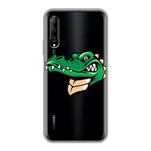 Полупрозрачный дизайнерский силиконовый чехол для Huawei Y9s Прозрачные крокодилы