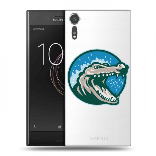 Полупрозрачный дизайнерский пластиковый чехол для Sony Xperia XZs Прозрачные крокодилы