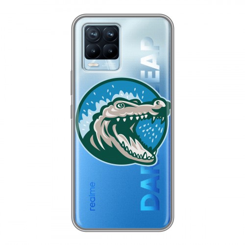 Полупрозрачный дизайнерский силиконовый чехол для Realme 8 Прозрачные крокодилы