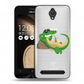 Полупрозрачный дизайнерский пластиковый чехол для ASUS ZenFone Go 4.5 Прозрачные крокодилы