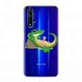 Полупрозрачный дизайнерский пластиковый чехол для Huawei Honor 20 Прозрачные крокодилы