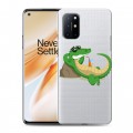 Полупрозрачный дизайнерский пластиковый чехол для OnePlus 8T Прозрачные крокодилы