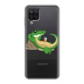 Полупрозрачный дизайнерский силиконовый чехол для Samsung Galaxy A12 Прозрачные крокодилы