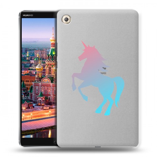 Полупрозрачный дизайнерский пластиковый чехол для Huawei MediaPad M5 8.4 Прозрачные лошади и единороги 